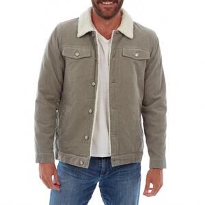 NEW PX kolton corduroy trucker jacket in jade grey